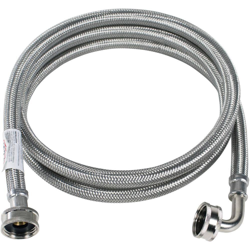 6-Foot Stainless Steel Washing Machine Hose with Brass Fittings