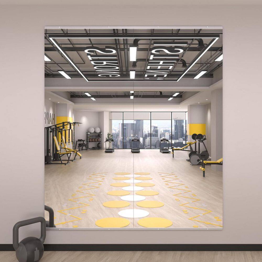 2 Pieces 28 in. W x 63 in. H Rectangular Frameless HD Tempered Glass Wall Mounted Gym Dance Yoga Bathroom Vanity Mirror price history on PriceWatchPro