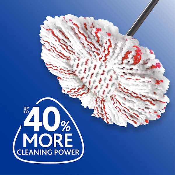 EasyWring Deep Clean Spin Mop Head Replacements, 40% More Scrubbing Power, Washable Microfiber Refills (2-Pack)