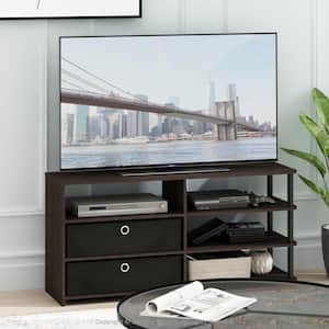 JAYA 47 in. Walut Wood TV Stand with 2 Drawer Fits TVs Up to 50 in. with Open Storage