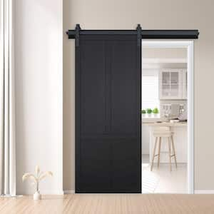 36 in. x 84 in. The Robinhood Midnight Wood Sliding Barn Door with Hardware Kit