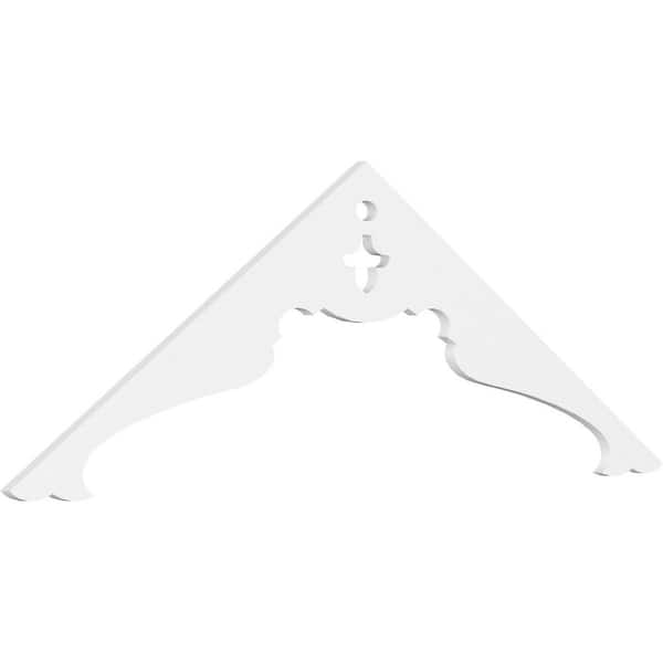 Ekena Millwork 1 in. x 72 in. x 24 in. (8/12) Pitch Heath Gable Pediment Architectural Grade PVC Moulding