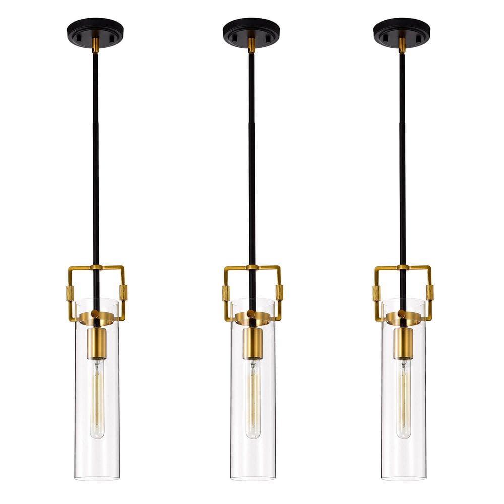 Edvivi Essence 1-Light Black and Antique Gold Modern Mini Pendant