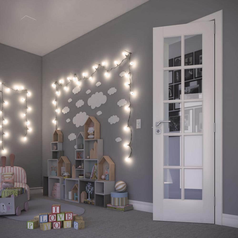 24" x 80" White Prefinished Pine 10-Lite French Door