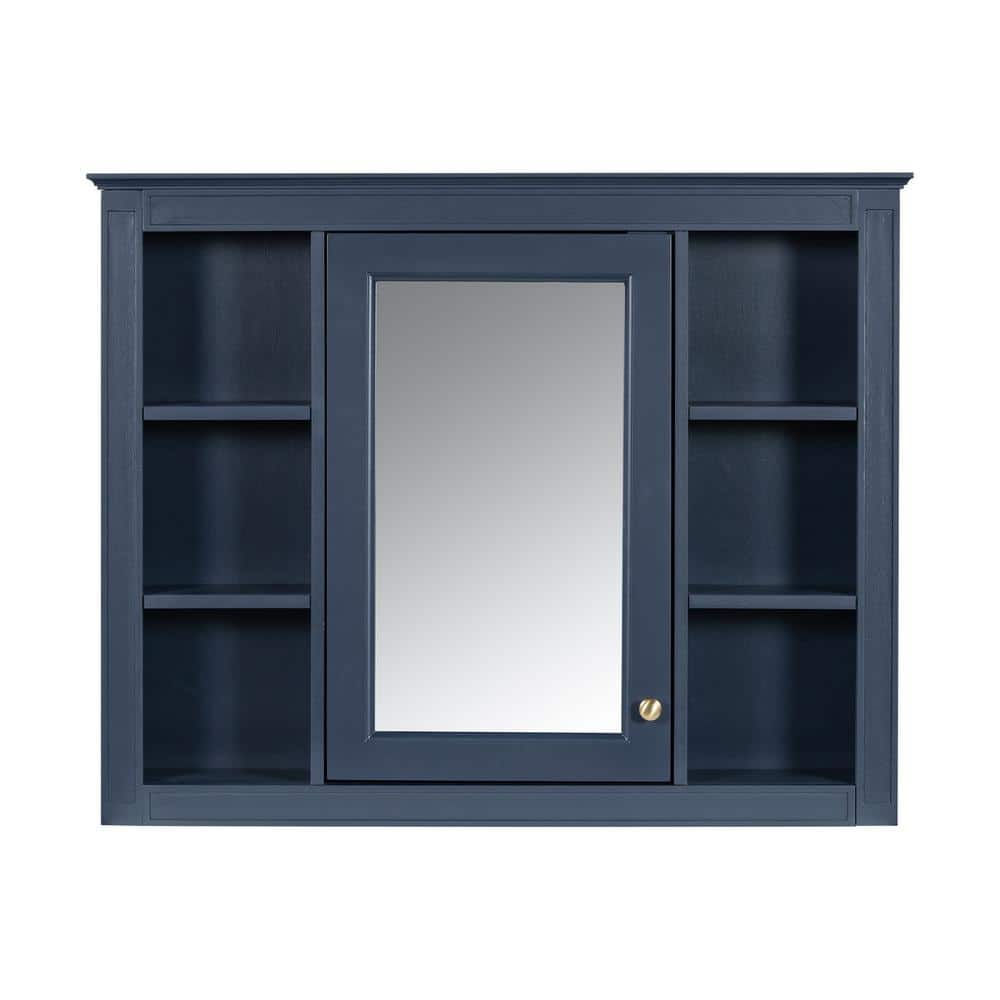 35.03 in. W x 27.5 in. H Rectangular MDF Medicine Cabinet with Mirror and O