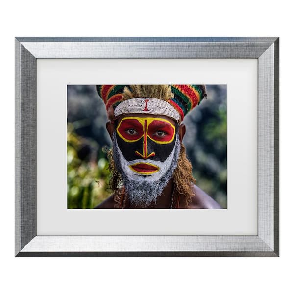 Trademark Fine Art Joxé Inazio Kuesta Bold Tribal Garb Matted Framed Photography Wall Art 14.5 in. x 17.5 in