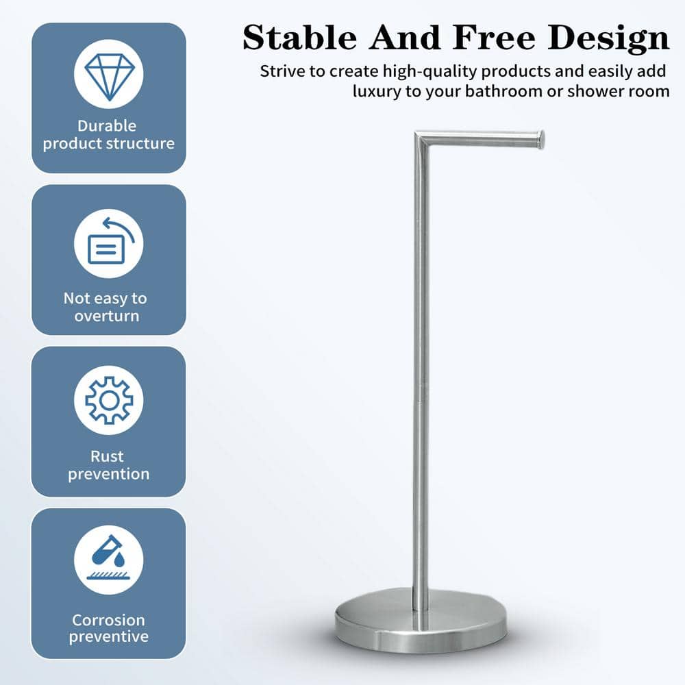 Matte Black Free Standing Toilet Paper Holder with Cover