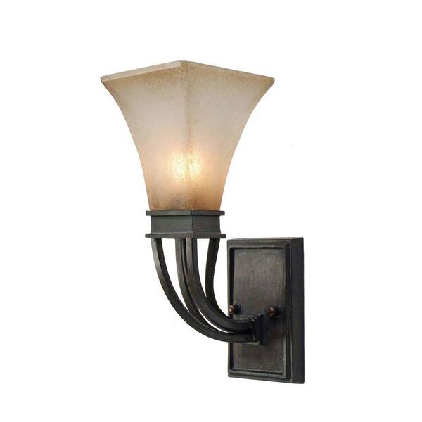 Golden Lighting Darcy Collection 1-Light Roan Timber Sconce