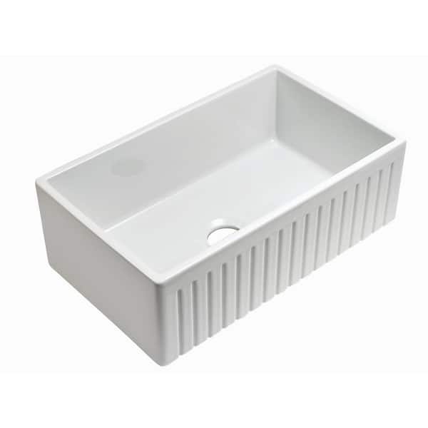 Sutton Place Farmhouse Fireclay 27 in. Single Bowl Kitchen Sink with Grid with Grid and Strainer Sutton Place Farmhouse Fireclay 27 in. Single Bowl Kitchen Sink with Grid with Grid and Strainer