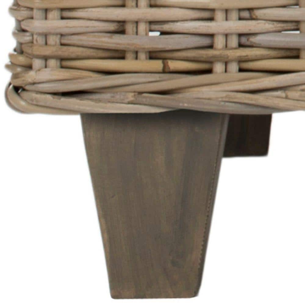 Leary 40'' Transitional Natural Wicker and Mango Wood Bench