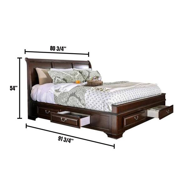 William's Home Furnishing Brandt E.King Bed Brown Cherry Finish