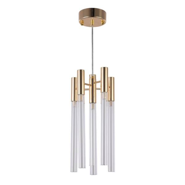 gold tube pendant light