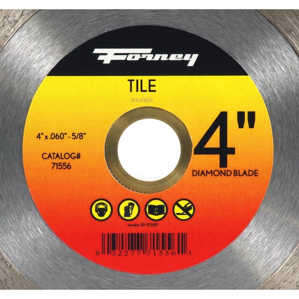 Forney 4 in. Continuous Rim Diamond Tile-Cutting Blade 71556