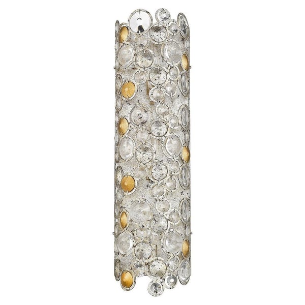 18 in. Silver Indoor Hardwired Sconce with No Bulbs Included