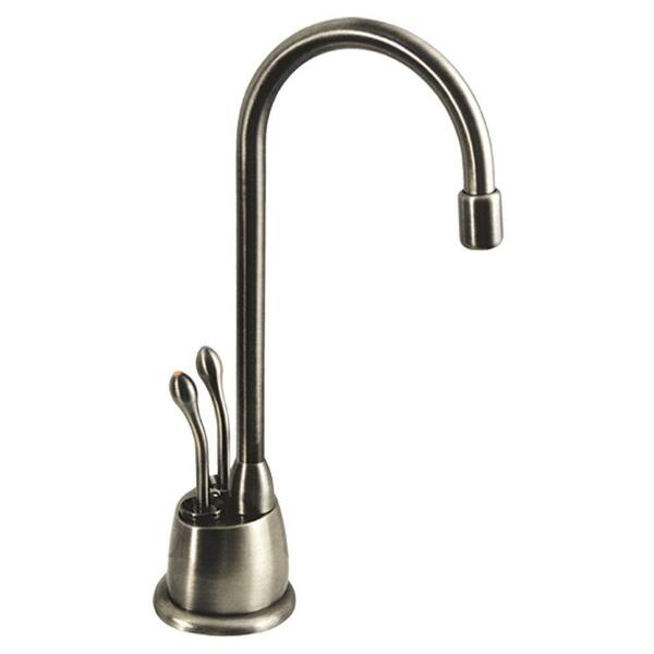 Whitehaus Collection Forever Hot 2-Handle Instant Hot and Cold Water Dispenser Faucet in Brushed Nickel