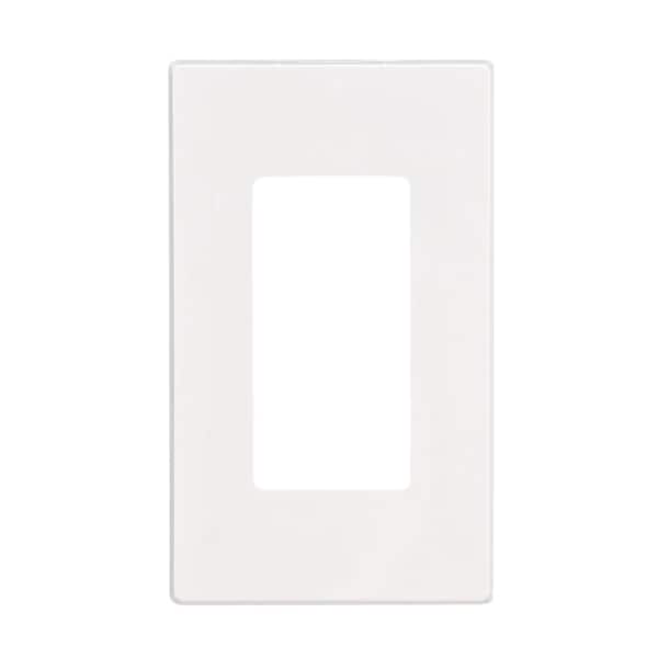 1-Gang White Decorator/Rocker Polycarbonate Screwless Wall Plate Bulk Pack (50 pack)-80301-PPW