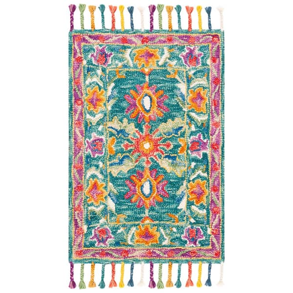 SAFAVIEH Aspen Turquoise/Purple 2 ft. x 5 ft. Border Area Rug