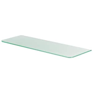 GLASSLINE 31.5 in. x 9.8 in. x 0.31 in. Frosted Glass Decorative Wall Shelf without Brackets