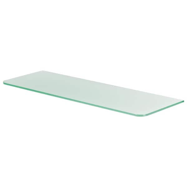 Dolle GLASSLINE 31.5 in. x 9.8 in. x 0.31 in. Frosted Glass Decorative Wall Shelf without Brackets
