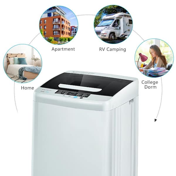 White Full-Automatic Laundry Washing Machine