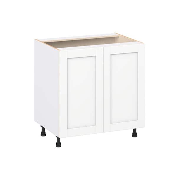 Milton 33 in. W x 24 in. D x 34.5 in. H Assembled Shaker Sink Base Kitchen Cabinet in Bright White