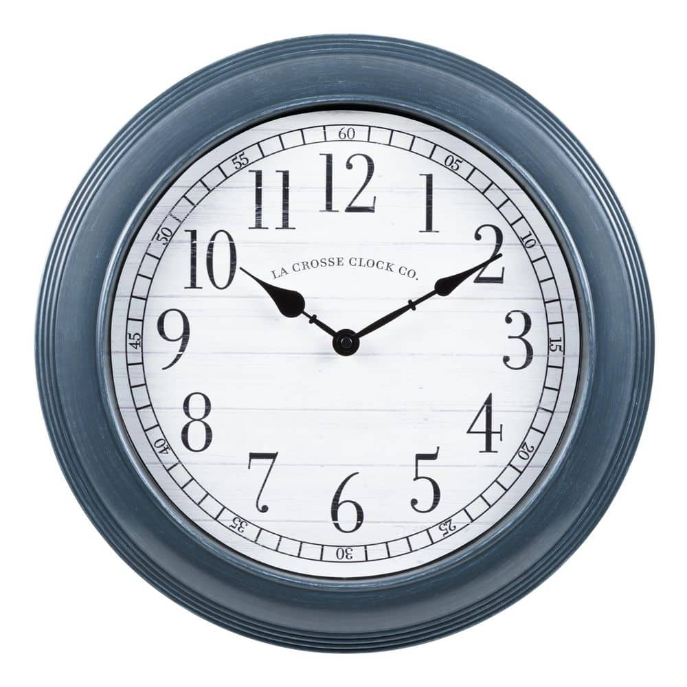 La Crosse Clock 16 in. Everly Gray Quartz Analog Wall Clock 4043841B