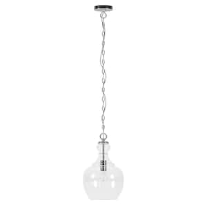 Verona 1-Light Brushed Nickel Pendant with Clear Glass Shade