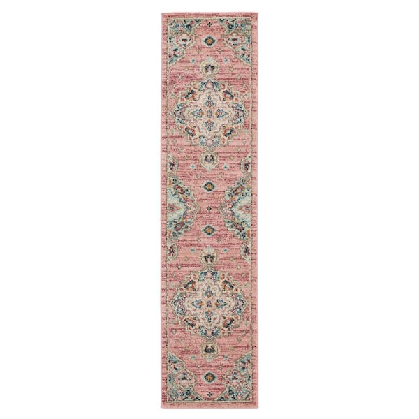 Mohawk Home Laughton Pink 1 ft. 11 in. x 10 ft. Runner Rug
