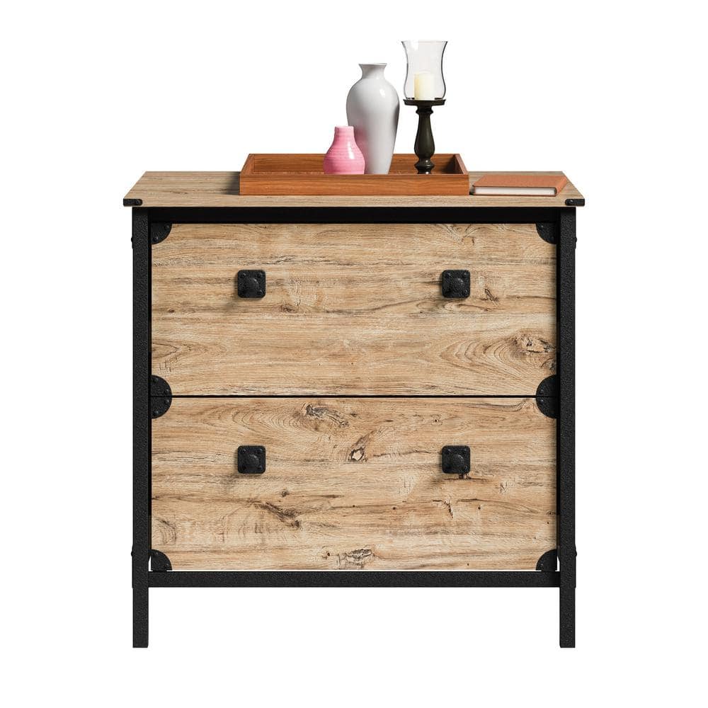 Milled Mesquite 2-Drawer Industrial Lateral File Cabinet