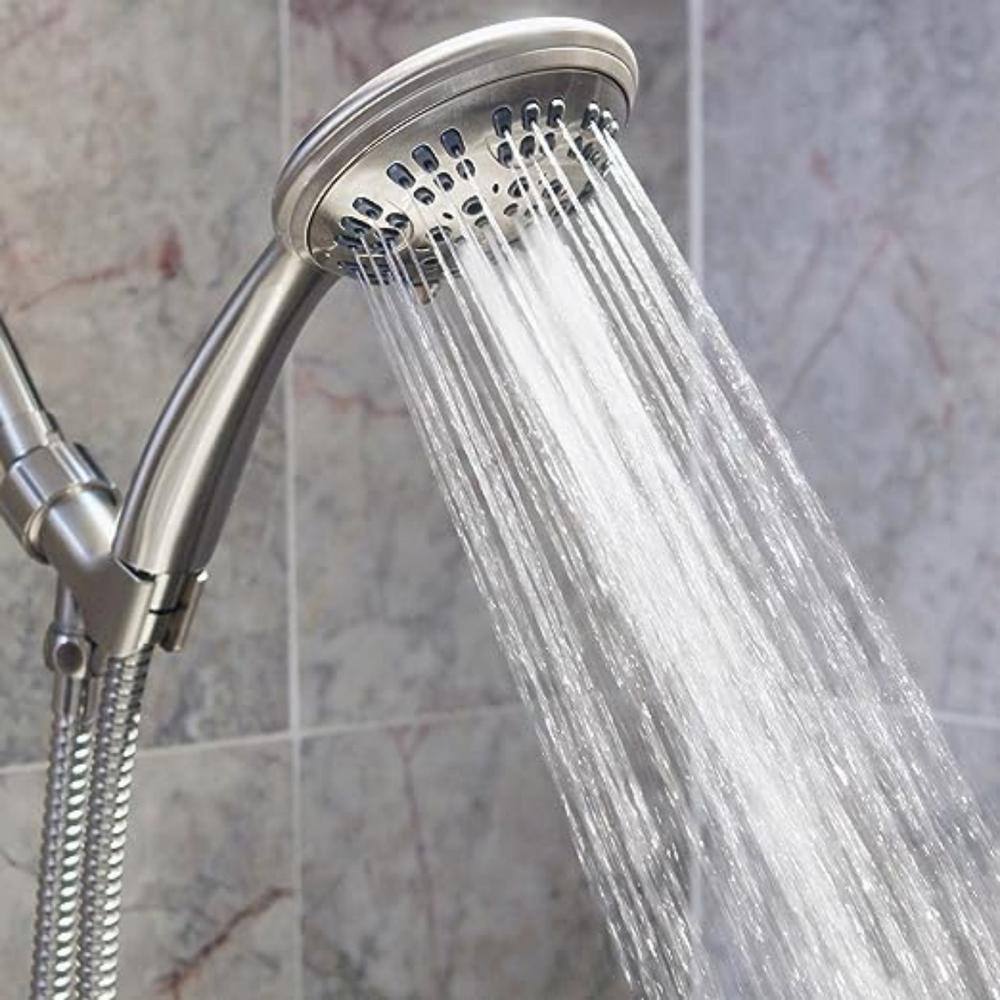 Brushed Nickel Handheld Shower Head with 6 Spray Settings