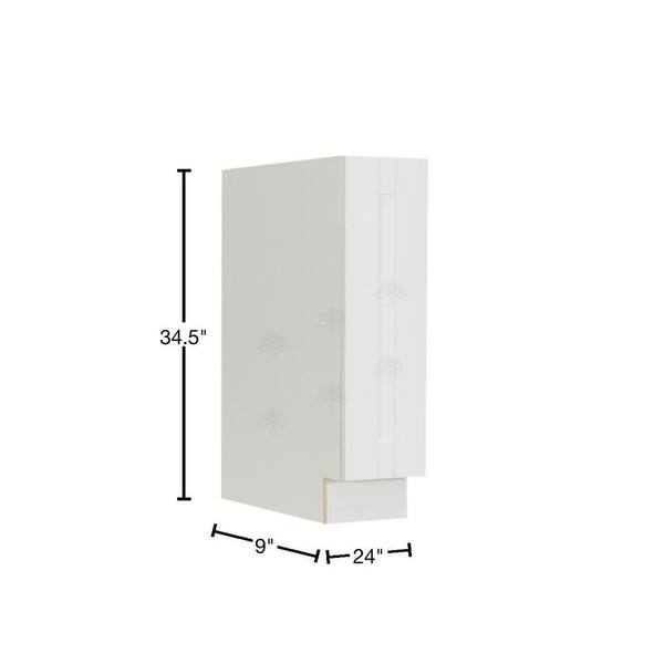 LIFEART CABINETRY Anchester Assembled 9 in. x 34.5 in. x 24 in. Base Spice Rack Cabinet in White