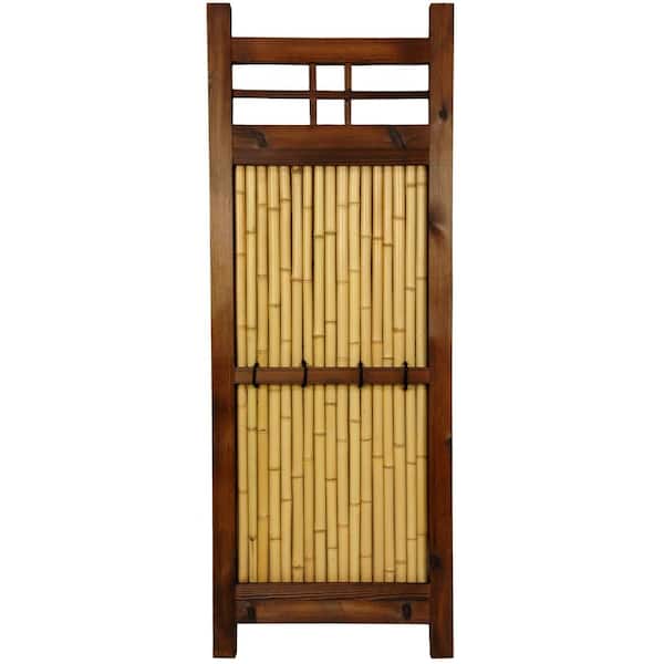Red Lantern 47 in. Bamboo Garden Fence