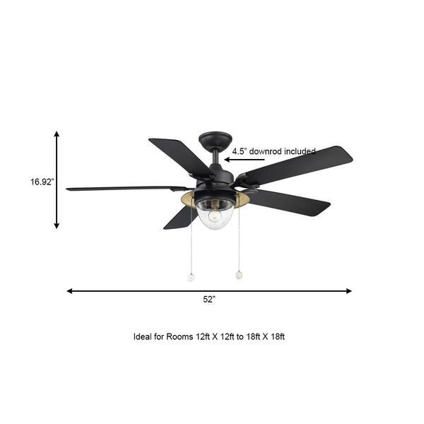 Home Decorators Collection Hanahan 52 In Led Outdoor Textured Black Ceiling Fan With Light Kit Sw17a6 Wet Tbk The Depot Home Decorators Collection Hanahan 52, Home Depot Ceiling Fans Clearance