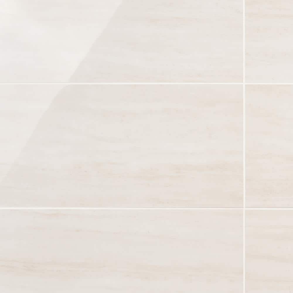 Roswell 12x24 Polished White Porcelain Tile