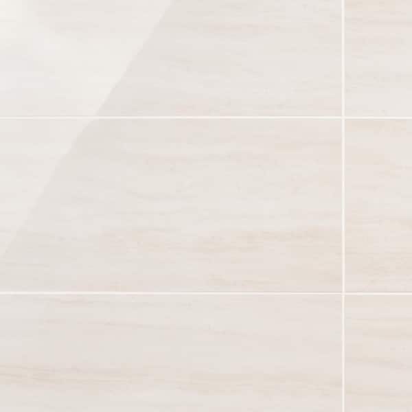 Ivy Hill Tile Atlanta White 11.72 in. x 23.69 in. Polished Porcelain Floor and Wall Tile (15.5 sq. ft./Case)