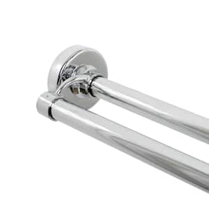 44 in. - 72 in. Aluminum Adjustable Tension No-Tools Double Shower Rod in Chrome