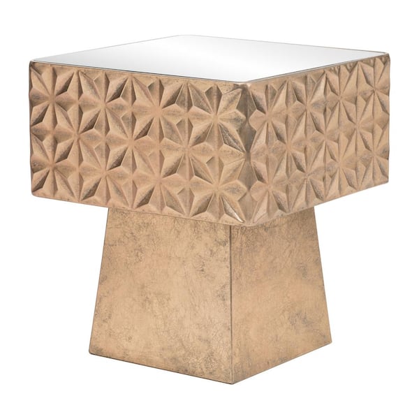 ZUO Mayan 17.5 in. Bronze 19.7 in. Square Side Table