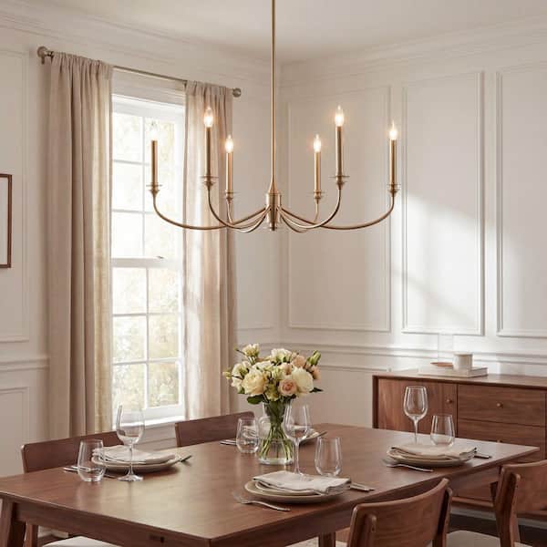 Savoy House Coventry 40 in. W x 13.75 in. H 6-Light Noble Brass