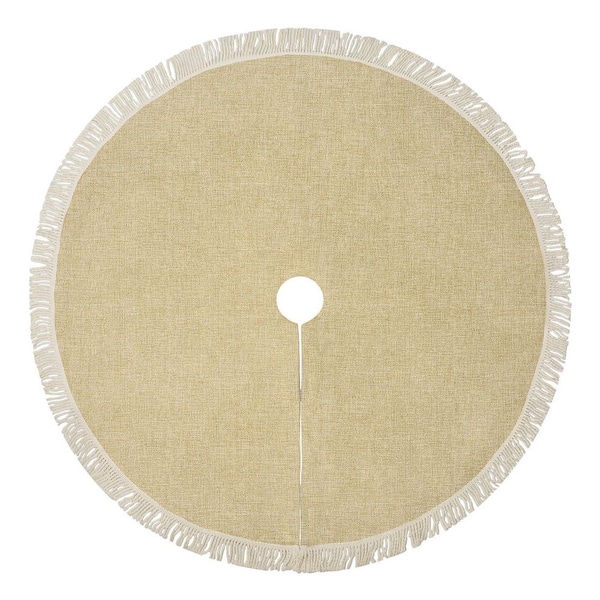 36 in. Gray Jute Christmas Tree Skirt
