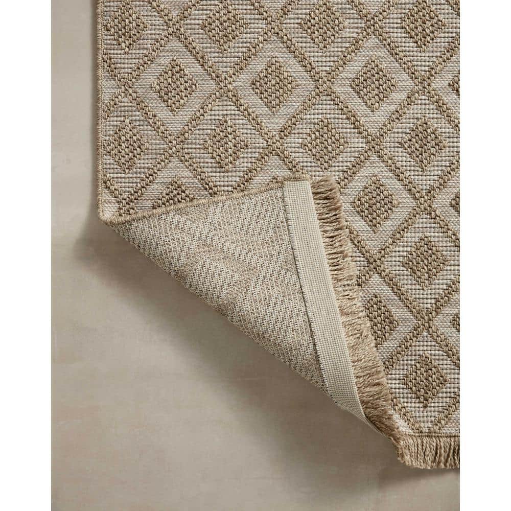 Gray Flat Woven Synthetic Stain-Resistant Outdoor Rug
