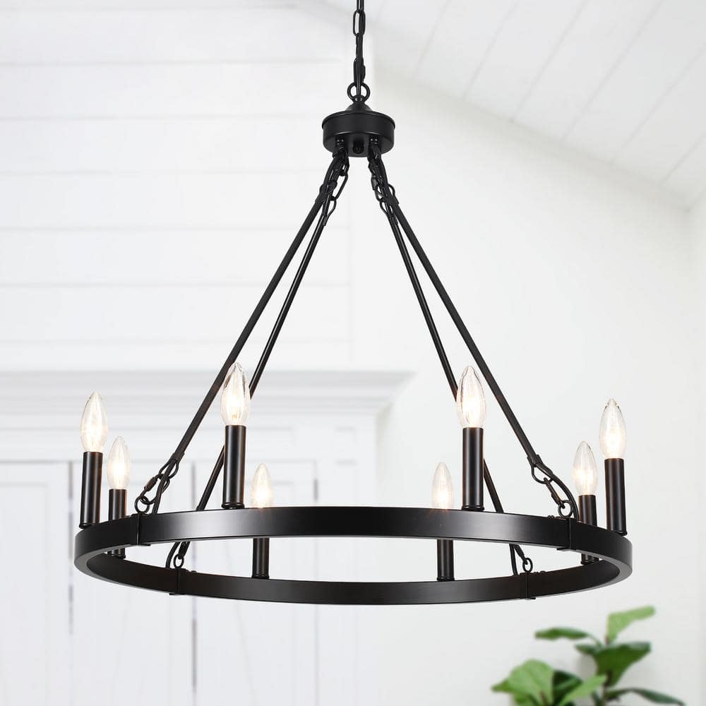 8-Light Black Circle Candle Design Linear Chandelier Lighting Wagon Wheel Chandelier for Kitchen Island price history on PriceWatchPro