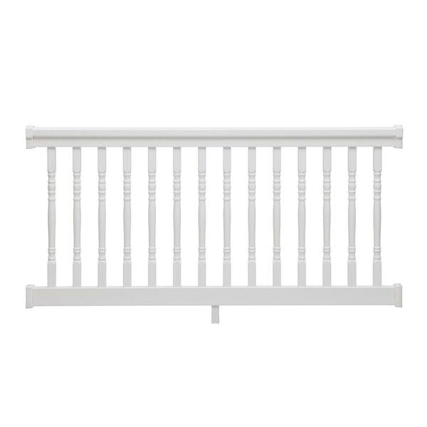 TAM-RAIL 6 ft. x 36 in. PVC White Straight Rail Kit with Colonial Balusters