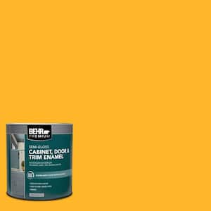 1 qt. #P260-7 Extreme Yellow Semi-Gloss Enamel Interior/Exterior Cabinet, Door & Trim Paint