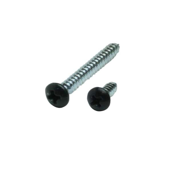 Everbilt #7 x 1-1/4 in. and #7 x 1/2 in. Black Shelf Bracket Screw Kit (12-Pack)