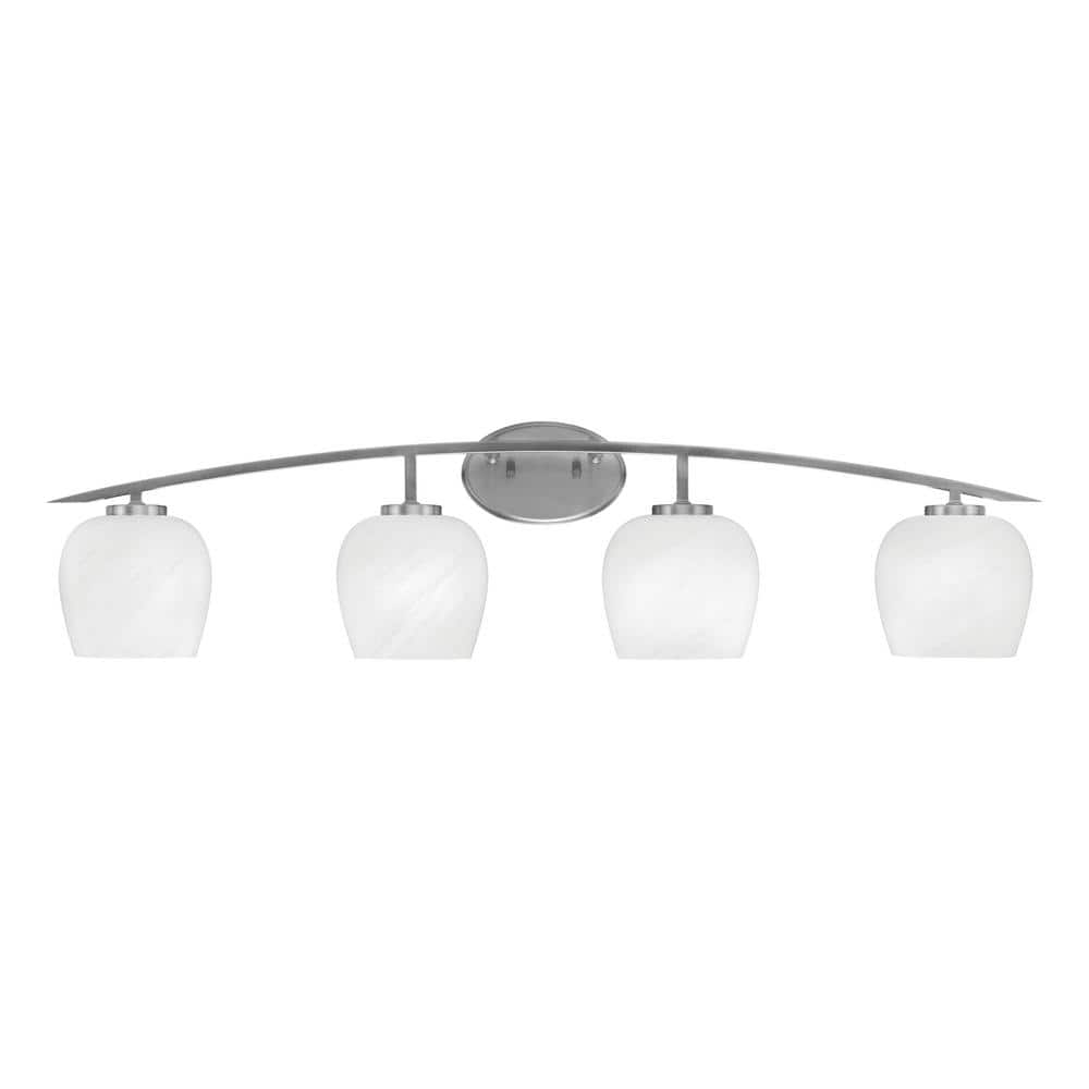 Siena 40 in. 4-Light Graphite Vanity-Light Graphite with 6 in. White Marble