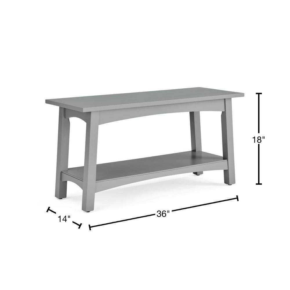 Craftsbury 36" Gray Wood Entryway Bench with Storage Shelf