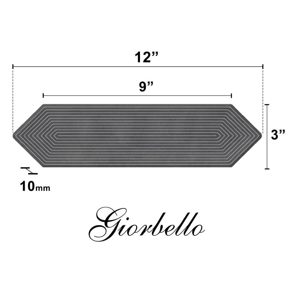 Black Glazed Ceramic Hexagonal Subway Tile 3" x 12"