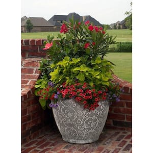 13 in. Chalk Plastic Florence Planter