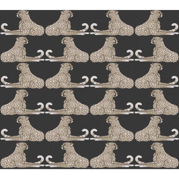 York Wallcoverings 45 sq ft Reclining Cheetahs Black Peel and Stick Non-woven Wallpaper
