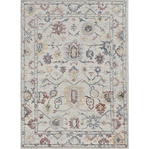 Opal Ivory 8 ft. x 11 ft. Floral Modern Hand-Tufted Wool Area Rug